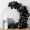 130PCS Black Balloons, Latex Balloons Different Sizes 18/12/10/5 Inch, Helium Balloons with Ribbon
